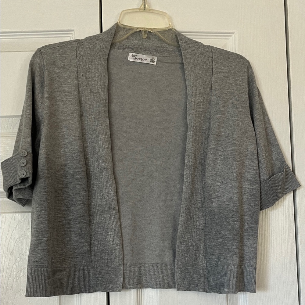 89th & Madison Women's Charcoal Grey Cardigan